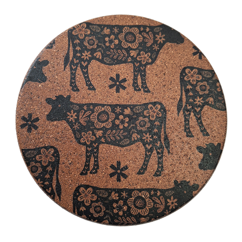 Cork Hot Pot Trivet - Cow