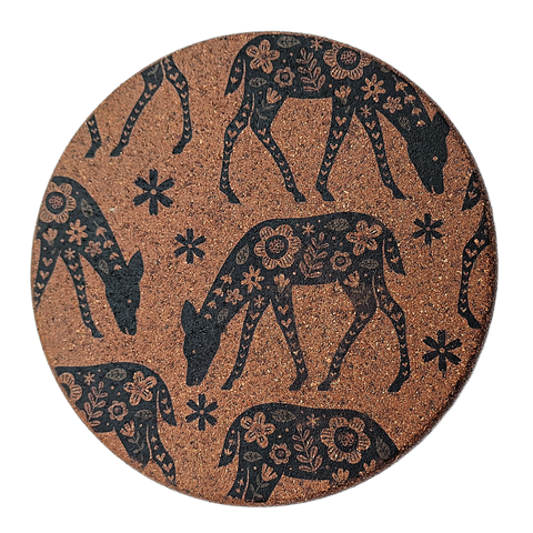 Cork Hot Pot Trivet - Woodland Deer
