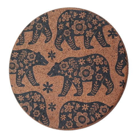 Cork Hot Pot Trivet - Woodland Bear