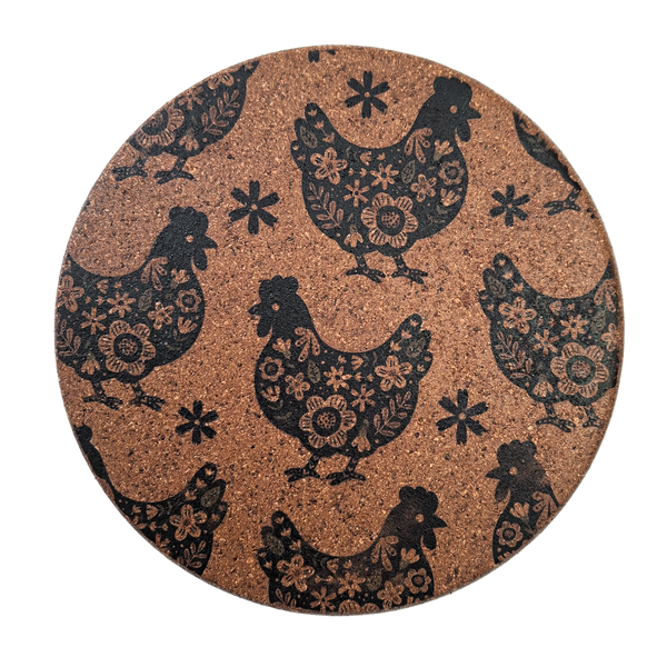 Cork Hot Pot Trivet - Chicken