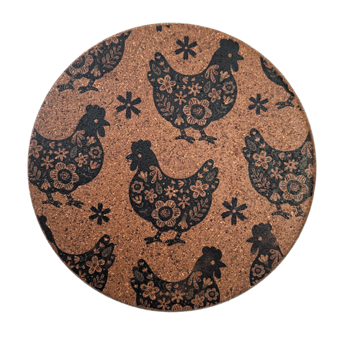 Cork Hot Pot Trivet - Chicken
