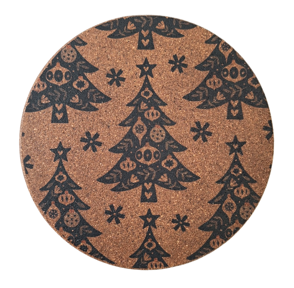 Cork Hot Pot Trivet - Christmas Tree