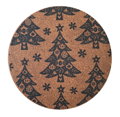 Cork Hot Pot Trivet - Christmas Tree