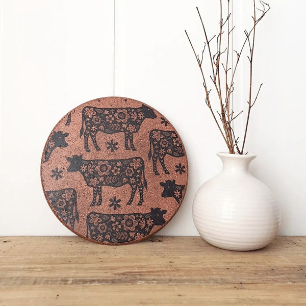 Cork Hot Pot Trivet - Cow