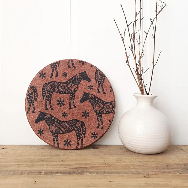Cork Hot Pot Trivet - Horse