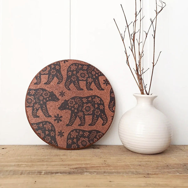 Cork Hot Pot Trivet - Woodland Bear