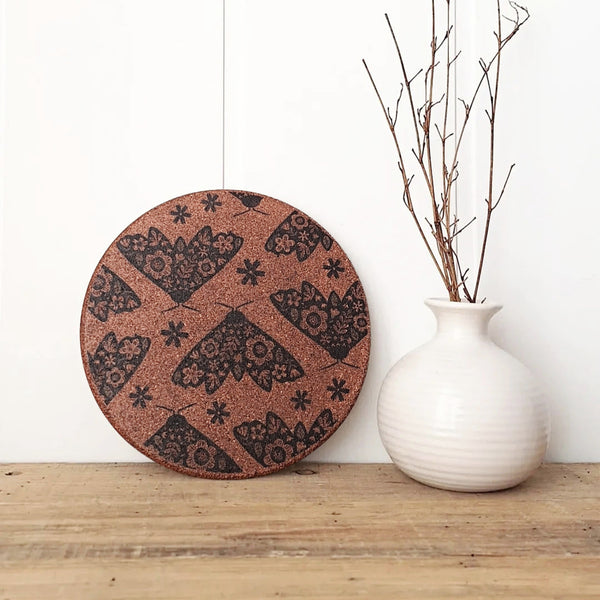 Cork Hot Pot Trivet - Moth