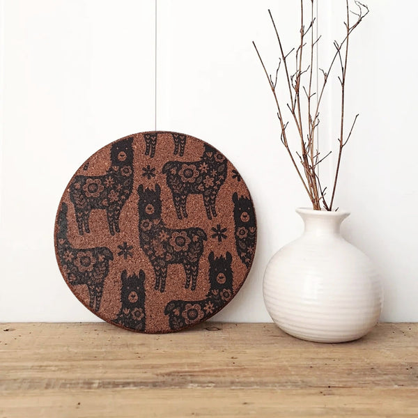 Cork Hot Pot Trivet - Llama