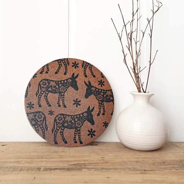 Cork Hot Pot Trivet - Donkey